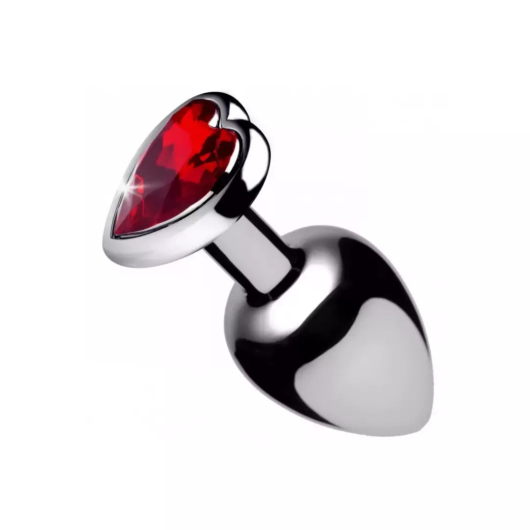 Booty Sparks Metal Plug Large raudono širdelės formos brangakmenio aliuminio lydinio kamštis