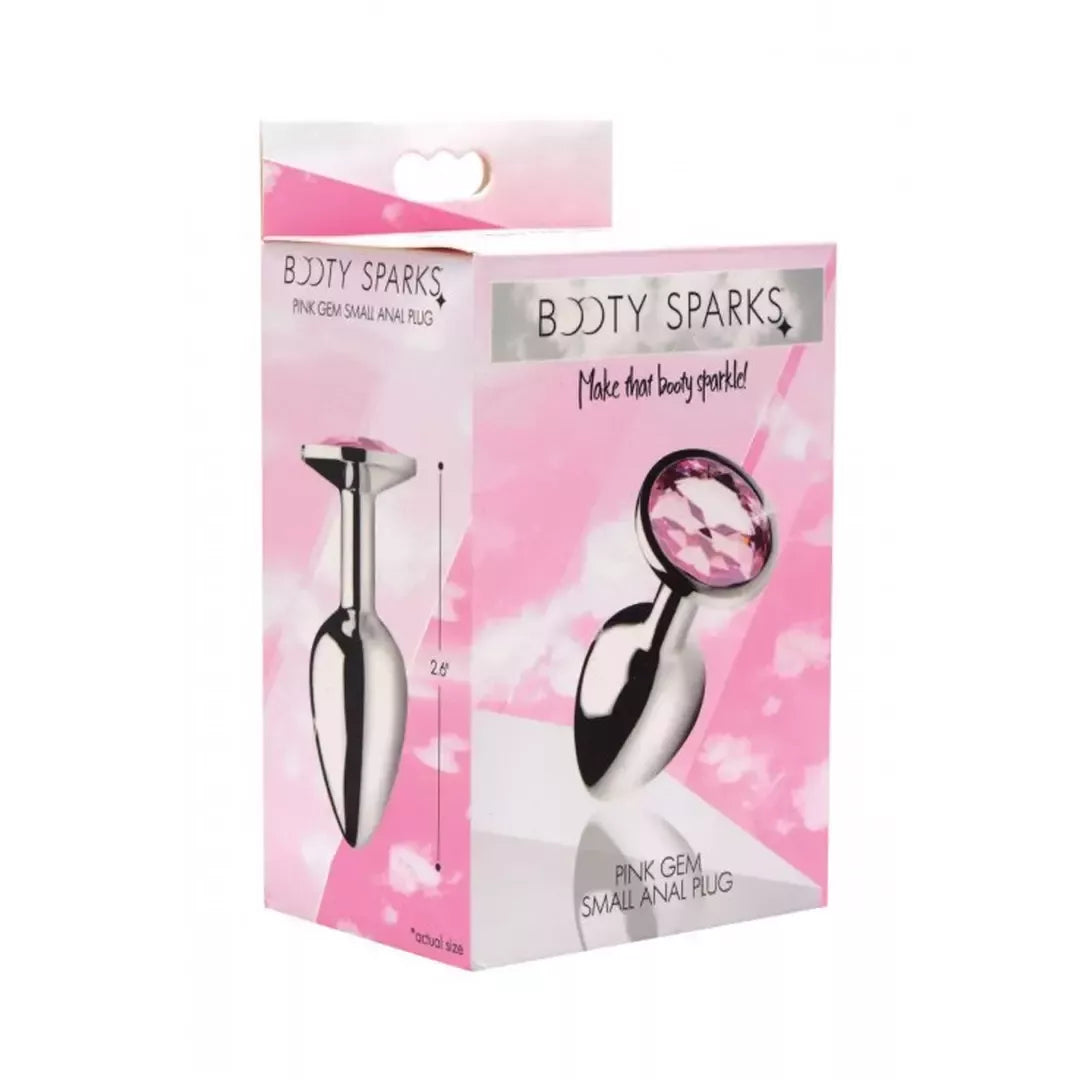 Booty Sparks Pink Gem Aluminum Plug Small - Širdelės formos brangakmenio pagrindas