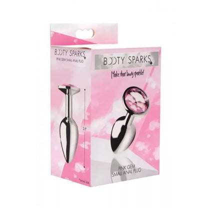 Booty Sparks Pink Gem Aluminum Plug Small - Širdelės formos brangakmenio pagrindas