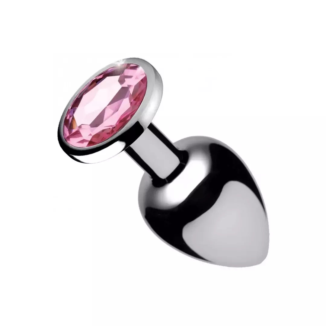 Booty Sparks Pink Gem Aluminum Plug Small - Širdelės formos brangakmenio pagrindas