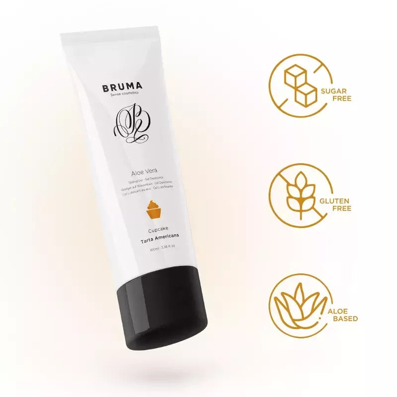 BRUMA vandens pagrindo gelis su alaviju, 100 ml – puodelių pyragėlio aromato lubrikantas