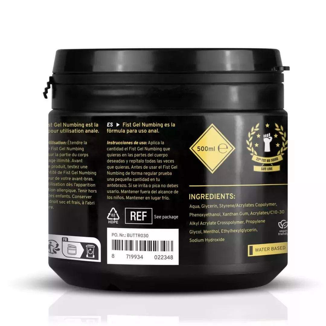 BUTTR Fisting Gel Numbing 500ml – ilgalaikio komforto formulė