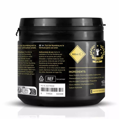 BUTTR Fisting Gel Numbing 500ml – ilgalaikio komforto formulė