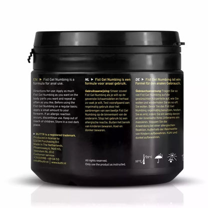 BUTTR Fisting Gel Numbing 500ml – ilgalaikio komforto formulė