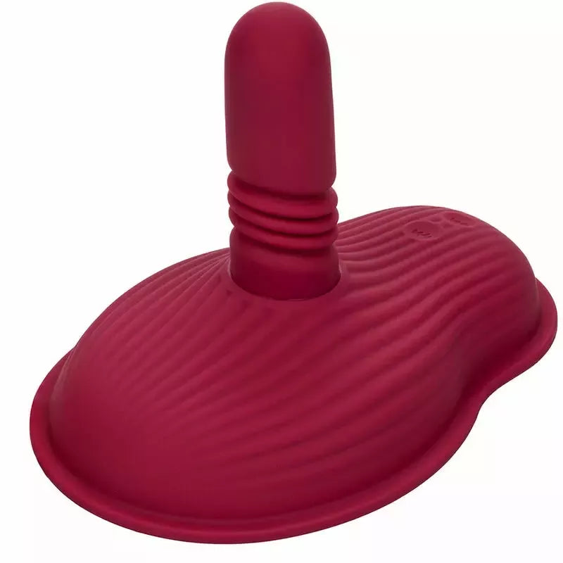 CalExotics Dual Rider raudonas dvigubas masažuoklis su nuotoliniu valdymu
