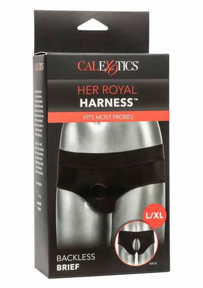 CalExotics Her Royal Harness Backless Brief L/XL – patogi laikymo sistema