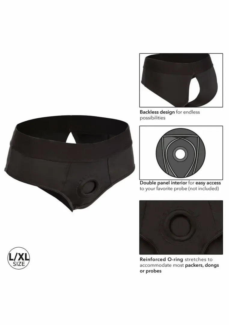 CalExotics Her Royal Harness Backless Brief L/XL – patogi laikymo sistema