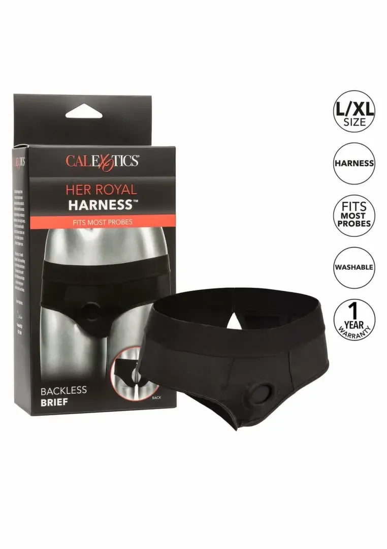 CalExotics Her Royal Harness Backless Brief L/XL – patogi laikymo sistema