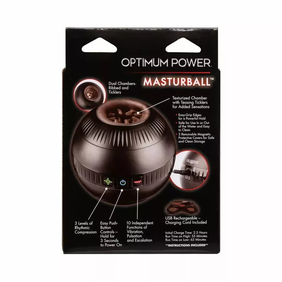 CalExotics Optimum Power MASTURBALL – vibruojanti reguliuojamo spaudimo sistema, 11,5 cm