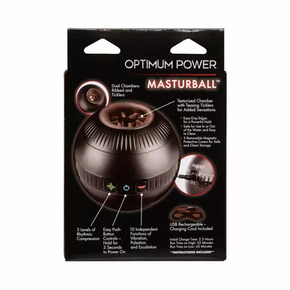 CalExotics Optimum Power MASTURBALL – vibruojanti reguliuojamo spaudimo sistema, 11,5 cm
