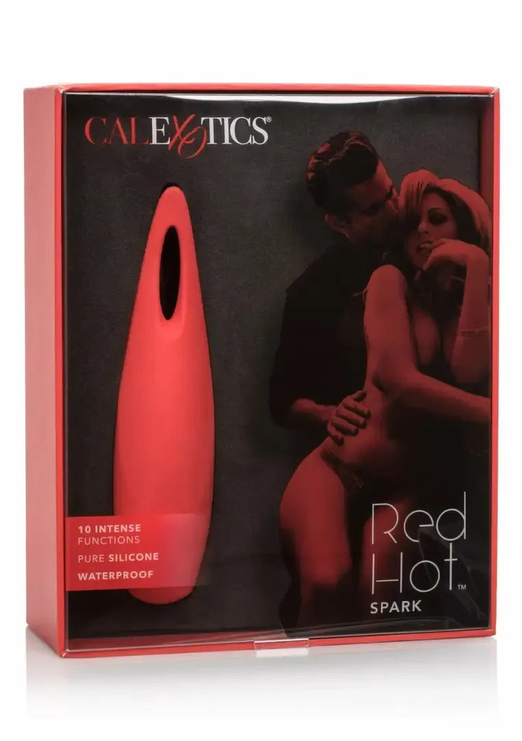 CalExotics Red Hot Spark kompaktiškas silikoninis asmeninis masažuoklis, raudonas