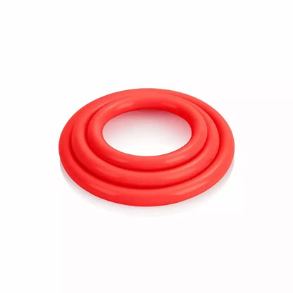 CalExotics Tri-Rings Set Red – silikoniniai anatominiai žiedai, 3 dydžiai