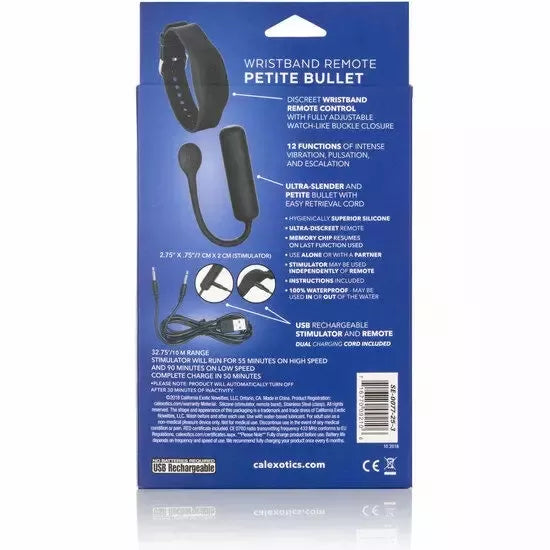 CalExotics Wristband Remote Petite Bullet – kompaktiškas belaidis vibruojantis prietaisas