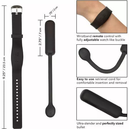 CalExotics Wristband Remote Petite Bullet – kompaktiškas belaidis vibruojantis prietaisas