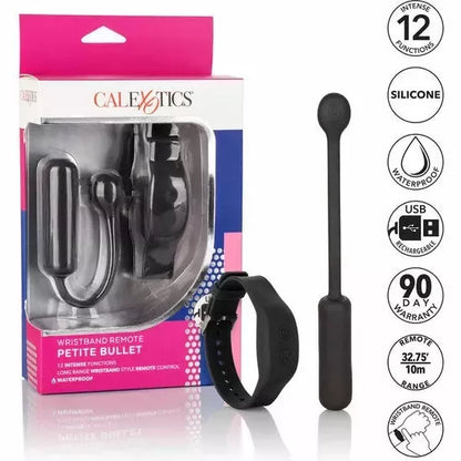 CalExotics Wristband Remote Petite Bullet – kompaktiškas belaidis vibruojantis prietaisas