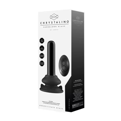 Chrystalino Thumby juodo stiklo modelis su 10 vibracijos greičių ir siurbtuku