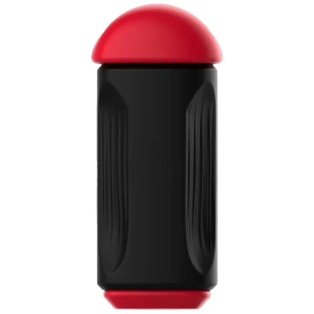 CockBlock FROT dviejų tunelių intymus masažuoklis, 20 cm, juodas ir raudonas