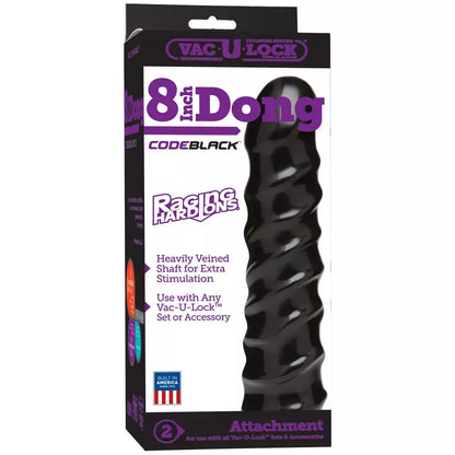 Code Black Raging Hard modelis 20 cm – suderinamas su Vac-U-Lock, juodas
