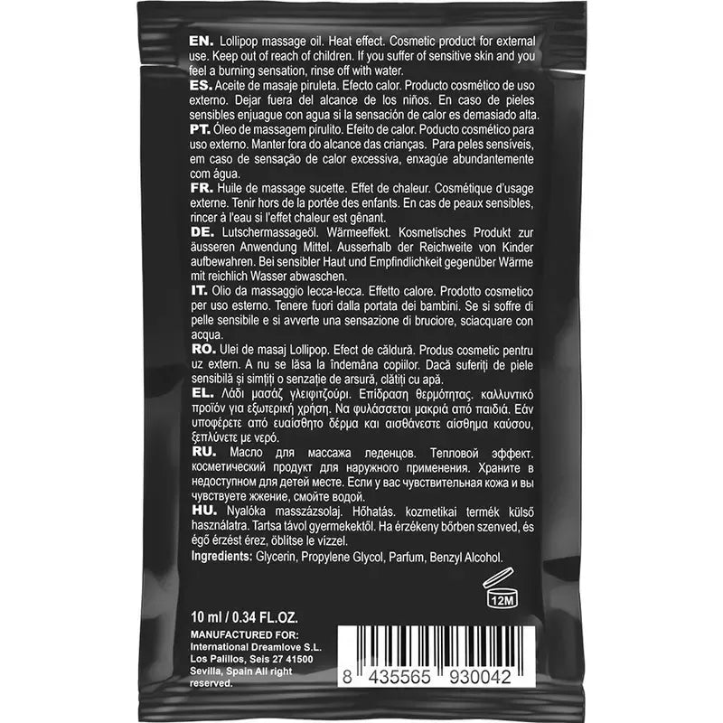 Coquette Chic Desire Pocket masažo aliejus, ledinukų aromato, šildantis, 10 ml