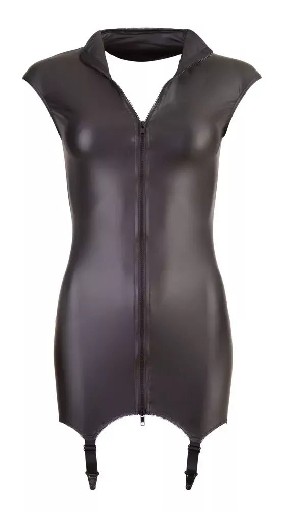 Cottelli Collection blizgi juoda mini suknelė su reguliuojamomis juostelėmis S