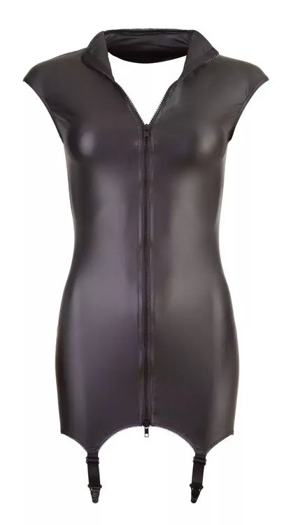 Cottelli Collection blizgi juoda mini suknelė su reguliuojamomis juostelėmis S