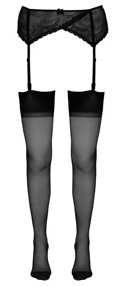 Cottelli Collection juodos kojinės su dekoratyvine siūle, 15 DEN