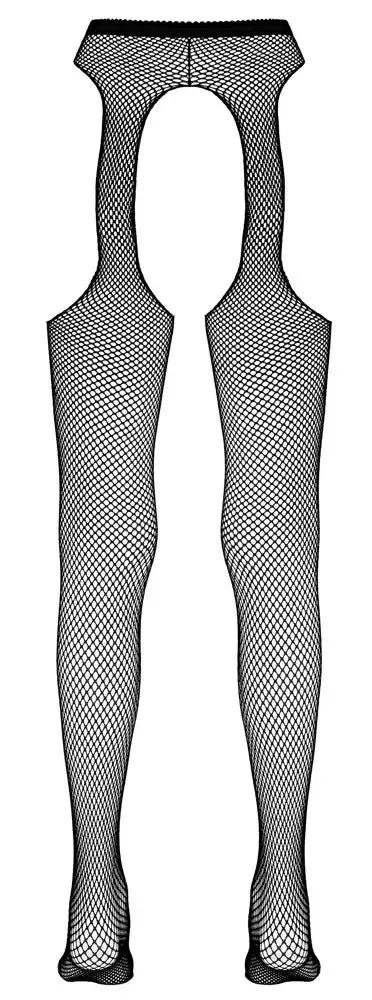 Cottelli Collection juodos tinklinės pėdkelnės su dirželių imitacija L/XL