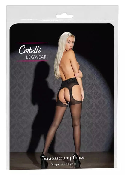 Cottelli Collection pėdkelnės su raišteliais ir nėrinių dizainu, juodos, dydis S-L
