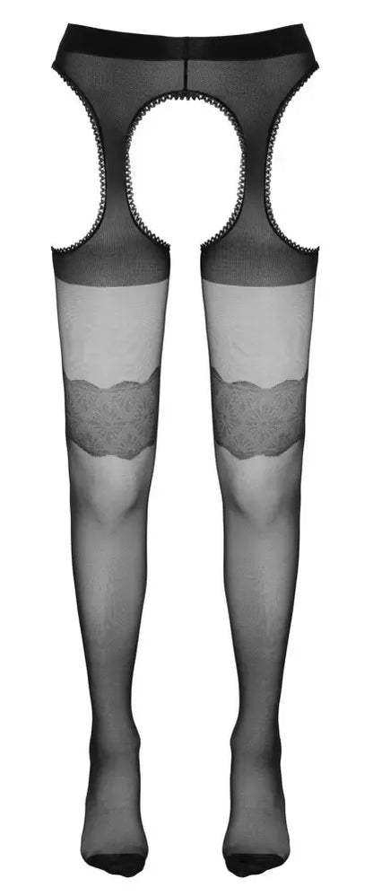 Cottelli Collection pėdkelnės XL su prisegamomis kojinėmis, 20 den, juodos
