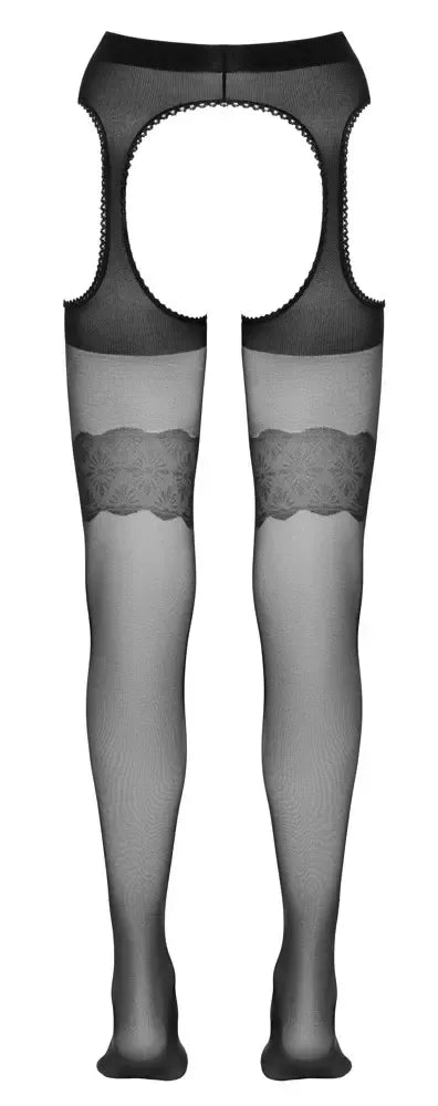 Cottelli Collection pėdkelnės XL su prisegamomis kojinėmis, 20 den, juodos