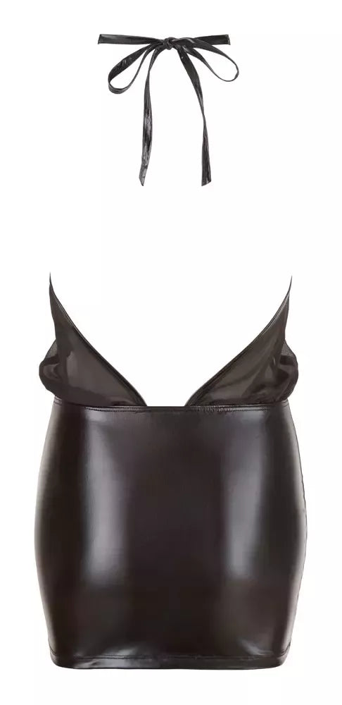 Cottelli Collection šifoninė suknelė XL, juoda – apynasrio tipo iškirptė, wetlook sijonas