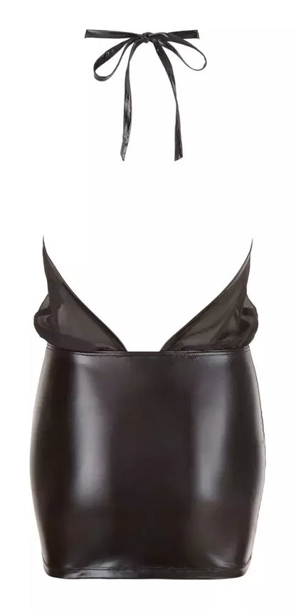 Cottelli Collection šifoninė suknelė XL, juoda – apynasrio tipo iškirptė, wetlook sijonas