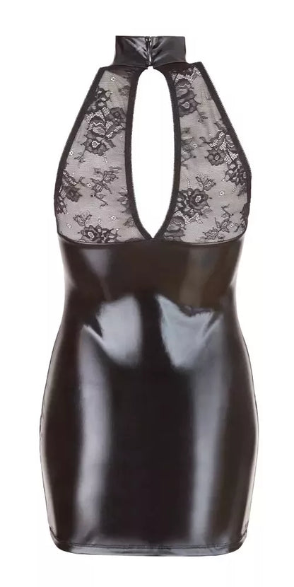 Cottelli Collection suknelė M, juoda, šlapio efekto audinys ir nėriniai, elegantiškas dizainas