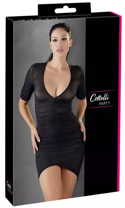 Cottelli Collection trumpa suknelė M dydžio, juoda su raukiniais