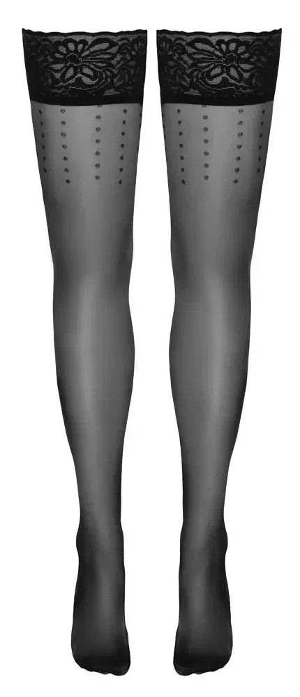 Cottelli LEGWARE Hold-Ups Dot 5 juodos 20DEN kojinės su silikonine juostele