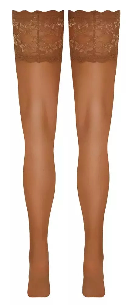 Cottelli Legware Hold-Ups Skin 2 – šviesaus kūno atspalvio kojinės, 14 cm nėriniai, 20 den