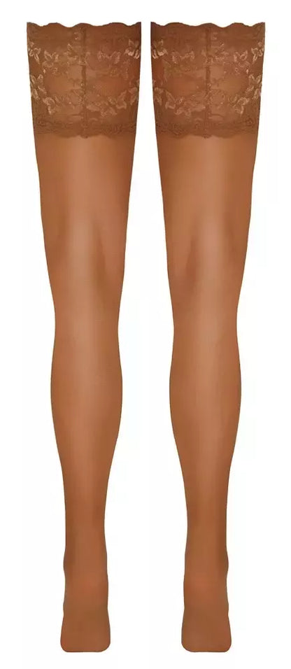 Cottelli Legware Hold-Ups Skin 2 – šviesaus kūno atspalvio kojinės, 14 cm nėriniai, 20 den