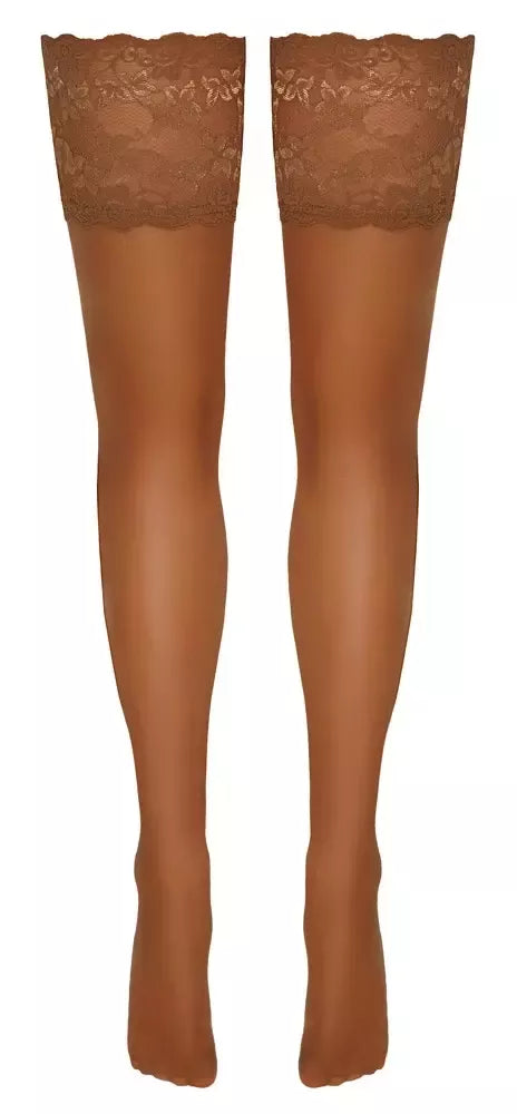 Cottelli Legware Hold-Ups Skin 2 – šviesaus kūno atspalvio kojinės, 14 cm nėriniai, 20 den