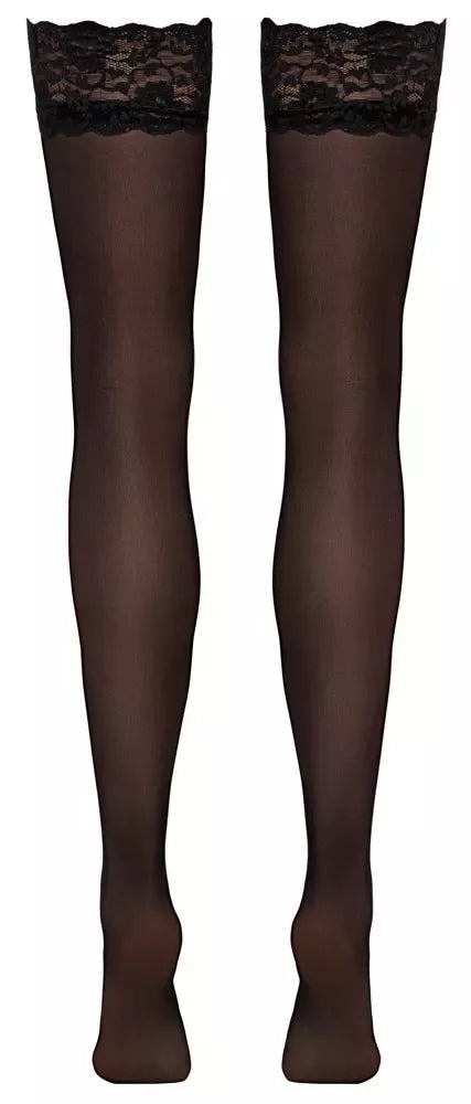 Cottelli LEGWARE juodos kojinės su nėrinių viršumi XL, 20 denier, Oeko-Tex