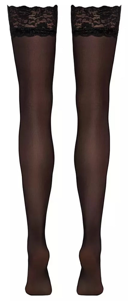 Cottelli LEGWARE juodos kojinės su nėrinių viršumi XL, 20 denier, Oeko-Tex