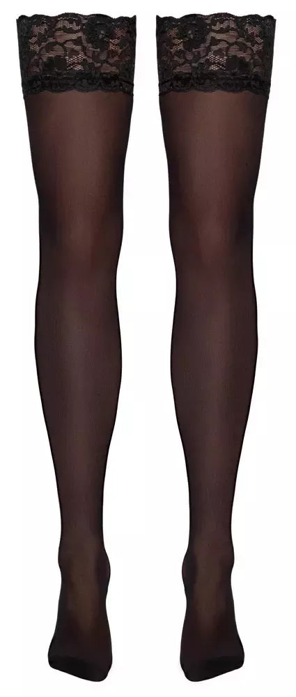 Cottelli LEGWARE juodos kojinės su nėrinių viršumi XL, 20 denier, Oeko-Tex