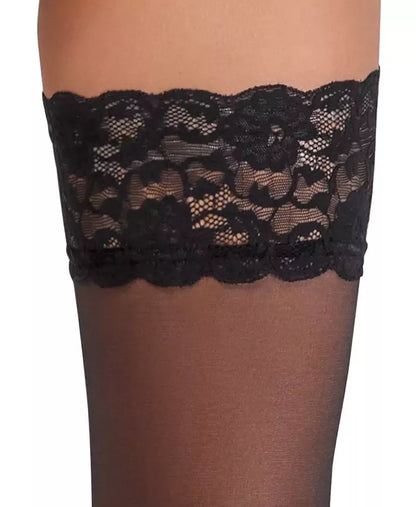 „Cottelli LEGWARE“ juodos savaime prilaikančios kojinės su 9 cm nėriniais, 20 DEN