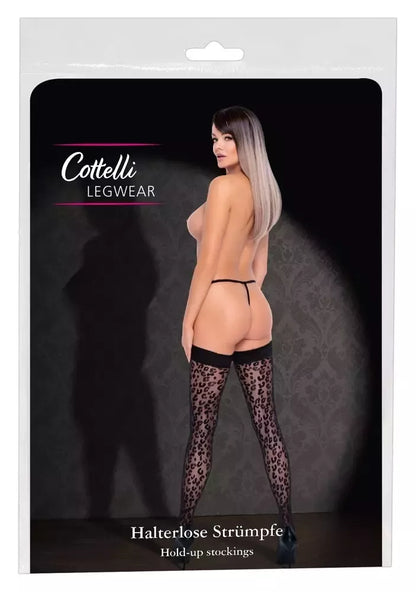 Cottelli LEGWARE Leo Hold Up 30 DEN puskojinės su leopardo raštu