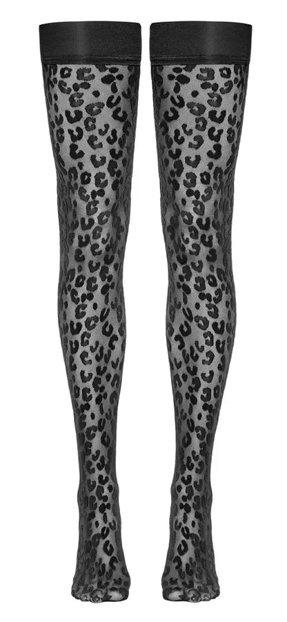 Cottelli LEGWARE Leo Hold Up 30 DEN puskojinės su leopardo raštu