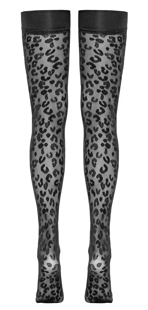 Cottelli LEGWARE Leo Hold Up 30 DEN puskojinės su leopardo raštu