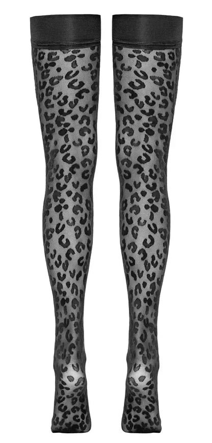 Cottelli LEGWARE Leo Hold Up 30 DEN puskojinės su leopardo raštu