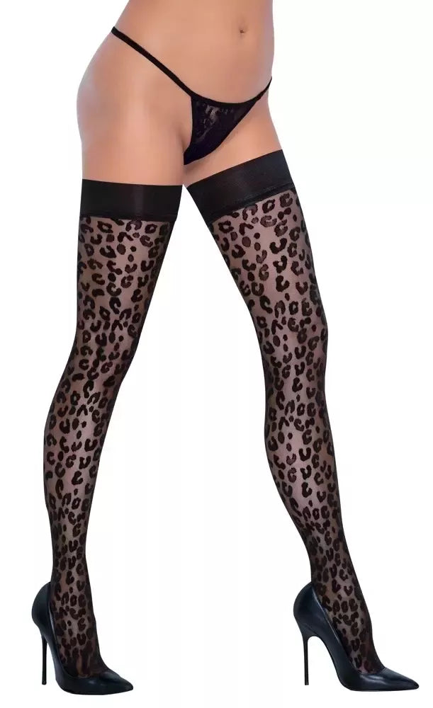 Cottelli Legware Leo kojinės su silikonine juosta 30 Den, leopardinis raštas