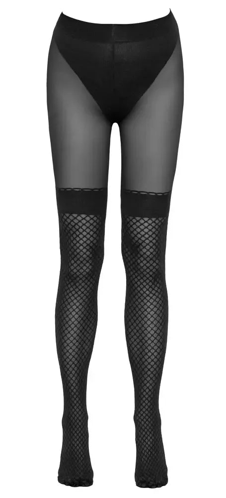 Cottelli LEGWARE pėdkelnės su tinklelio imitacijos viršumi, 30 denų, juodos, Oeko-Tex, M/L dydis