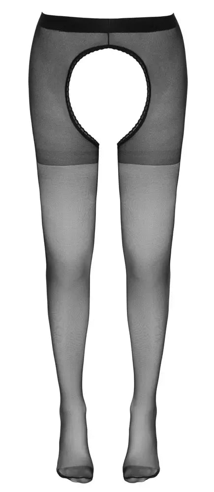 Cottelli LEGWEAR aksominės atviro klyno pėdkelnės S/M juodos