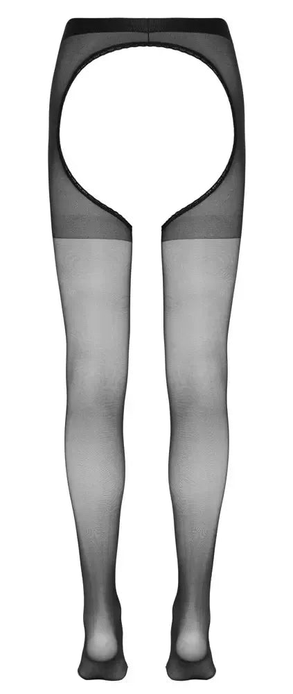 Cottelli LEGWEAR aksominės atviro klyno pėdkelnės S/M juodos